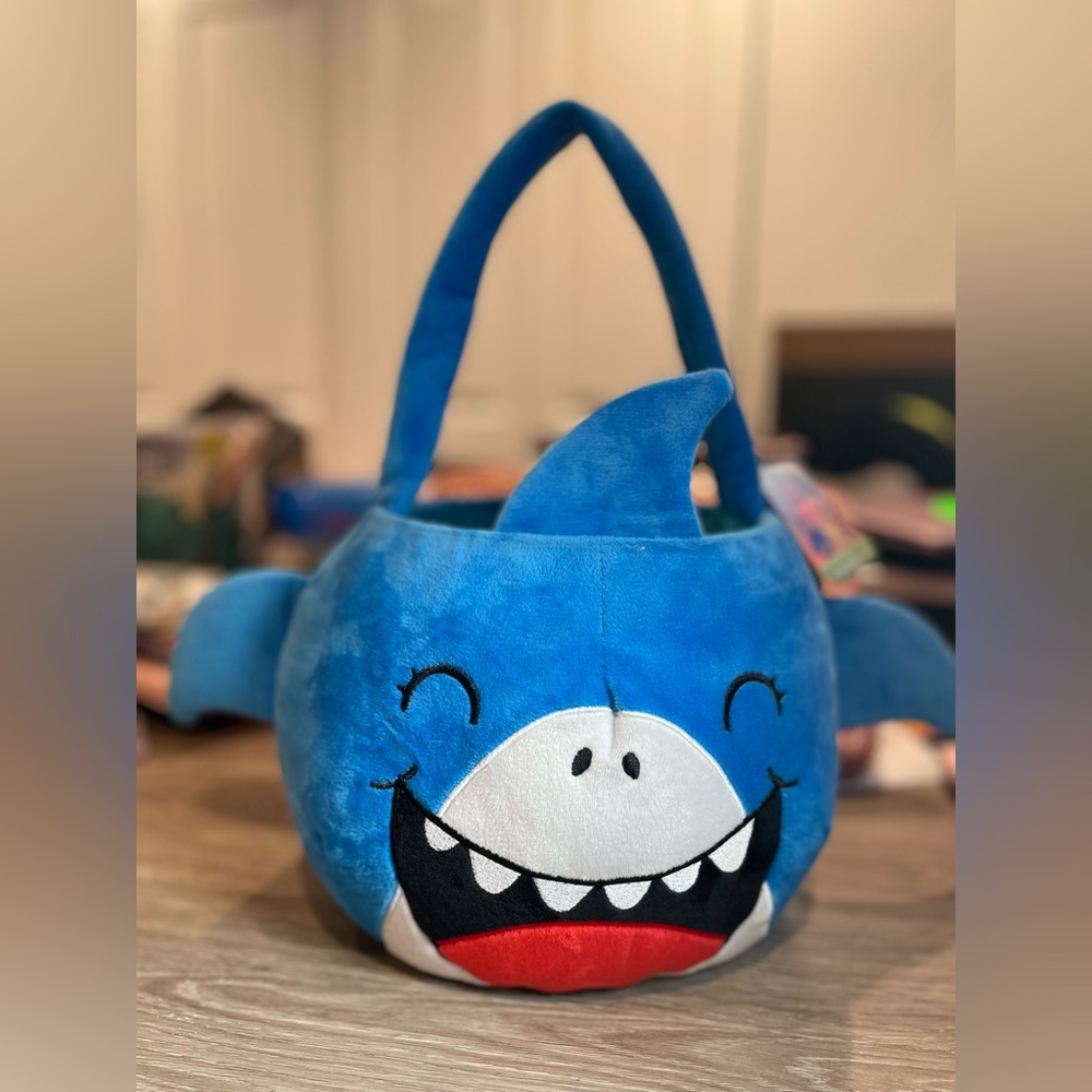 Plush Shark Basket- Halloween/Gift